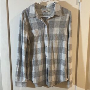 Faherty Gray and White Plaid Button Down Shirt